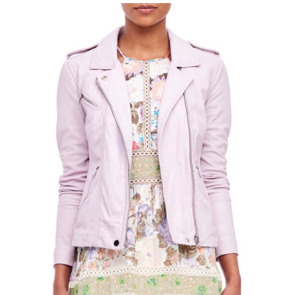 Lilac lamb leather Rebecca Taylor jacket